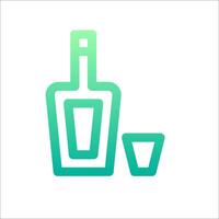 A bottle of liquor and a shot glass vector