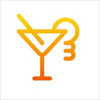 A cocktail with a straw and a light bulb icon vector