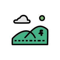 Mountain Icon. Flat hill pictogram Isolated on White Background. vector