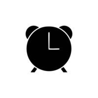 Alarm clock icon over white background in black color vector