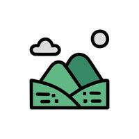 Mountains illustration, Isolated flat design of hill icon vector