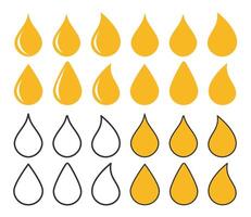 Various Honey drop icon symbol set. Honey symbol logo sign collection. Bee wax sign. honey package design. illustration image. Isolated on white background. vector