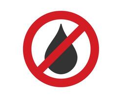Do Not Use Tap icon.Prohibited Drink Non Potable Water symbol. Danger Drink Red Stop Outline Symbol. No Allowed Toxic Liquid Sign. Forbidden Not Drinkable Water. Moisture prohibition illustration vector