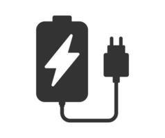Phone Charging Icon Symbol. Mobile Charging Station logo sign. Battery charge power symbol. accu battery illustrator image. Isolated on white background. vector