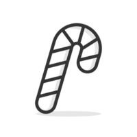 Outline christmas candy cane doodle element. vector