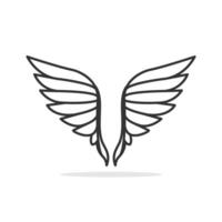 Angel wings icon isolated illustration. vector
