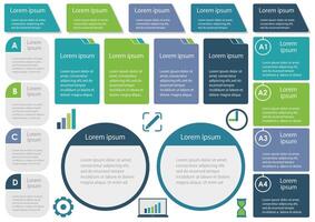 Set Of Business Infographics, Memo Pads, And Tags Isolated On A White Background. vector