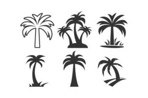 Palm tree icon logo design template isolated illustration vector