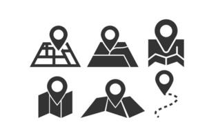 Map icon logo design template isolated illustration vector