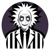 A cartoon character with a striped suit and a black and white striped tie vector