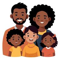 An illustration of a family with two children and an adult vector