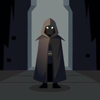A dark knight standing in front of a door vector