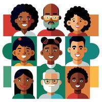 A group of people with different skin colors vector