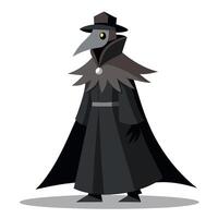 A crow with a hat and a black cloak vector