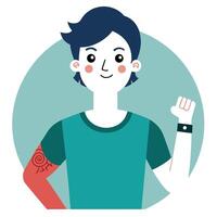 A man with a tattoo on his arm vector