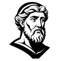 The head of a man with beard and beard vector