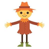 Scarecrow with hat and boots vector