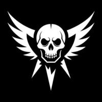 A skull with wings on a black background vector