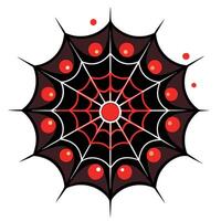 Spider web with red dots vector