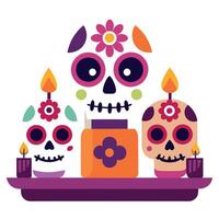 Day of the dead skulls vector