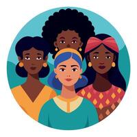 A group of women in different ethnicities vector