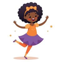 An image of a little girl dancing vector