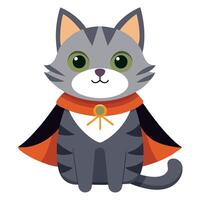 A cartoon cat dressed as a vampire vector