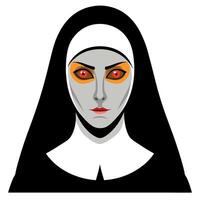 The nun is wearing a black and white dress vector