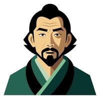 An illustration of a man in an oriental style vector