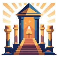 An illustration of an ancient temple with pillars vector