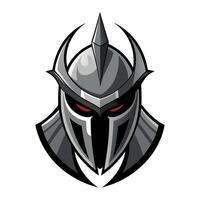 A helmet with a red eye and a black face vector