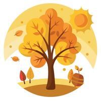 Autumn tree illustration vector