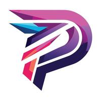 The letter p logo with a colorful design vector
