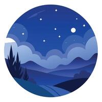 A night sky with stars and clouds in the background vector