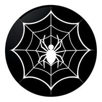 Spider web icon on black background vector