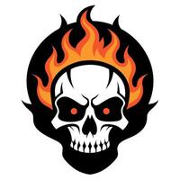 Skull with fire vector