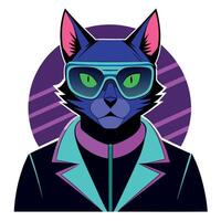 A cat wearing sunglasses and a suit vector