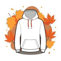 An illustration of a hoodie with leaves vector