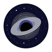 An illustration of a black hole in space vector