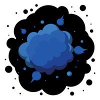 Blue smoke cloud with black dots on a white background vector