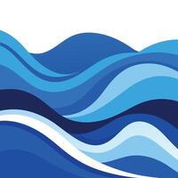 A blue and white abstract wave pattern vector