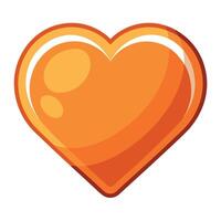 Orange heart icon isolated on white background vector