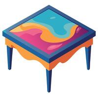 A colorful table with a colorful design vector