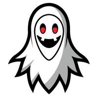 A cartoon ghost with red eyes and a smile vector