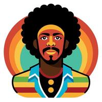 A cartoon image of a man with afro hair vector