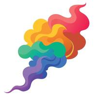 un arco iris de colores nube con fumar viniendo fuera de eso vector