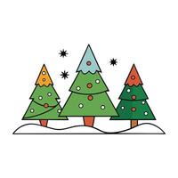 Abstract christmas trees in winter banner with copy space vector