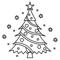 Abstract christmas tree with ornaments and lights. stars in the background vector