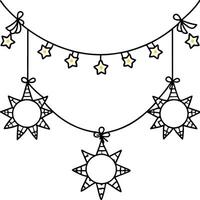 Abstract golden christmas garlands. digital illustration. created with vector