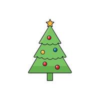 Abstract minimalist fir tree as christmas card design vector
